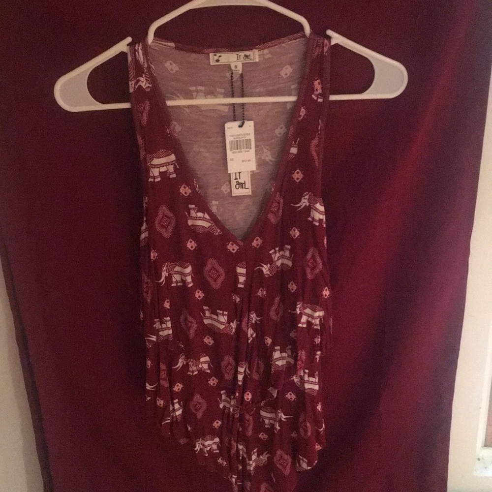 Brand new, cute elephant tank top